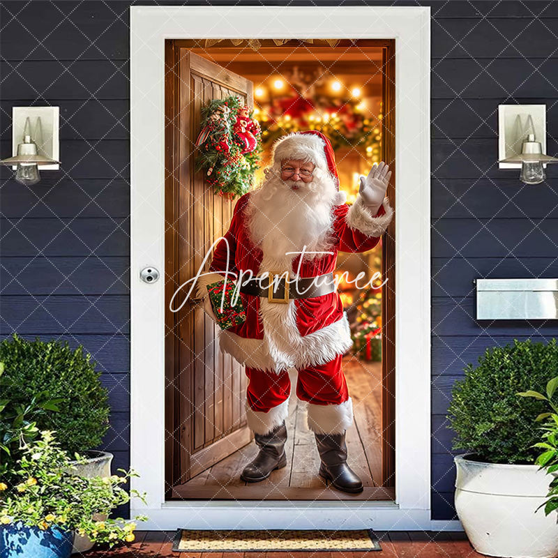 Aperturee Indoor Room Santa Claus Merry Christmas Door Cover