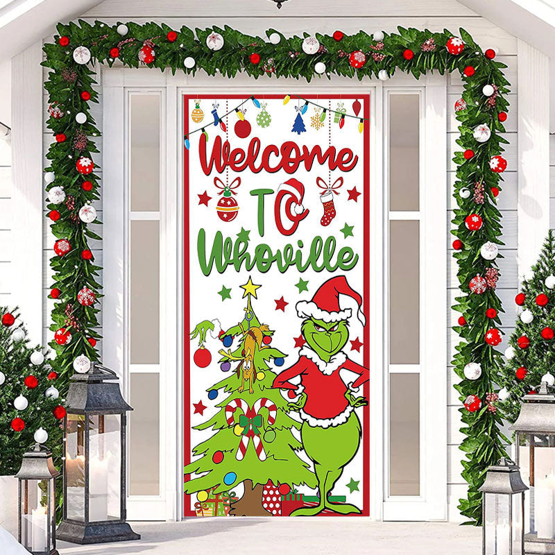 Welcome To Whoville Monster Christmas Door Cover