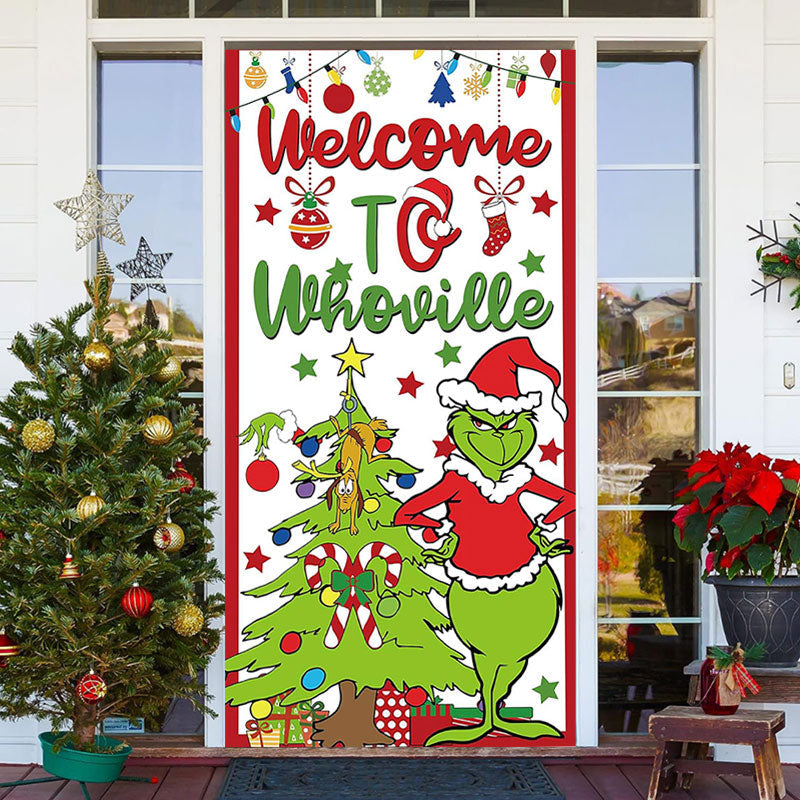Welcome To Whoville Monster Christmas Door Cover