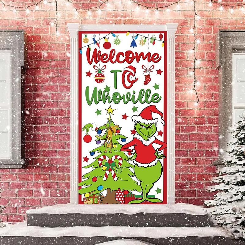 Welcome To Whoville Monster Christmas Door Cover