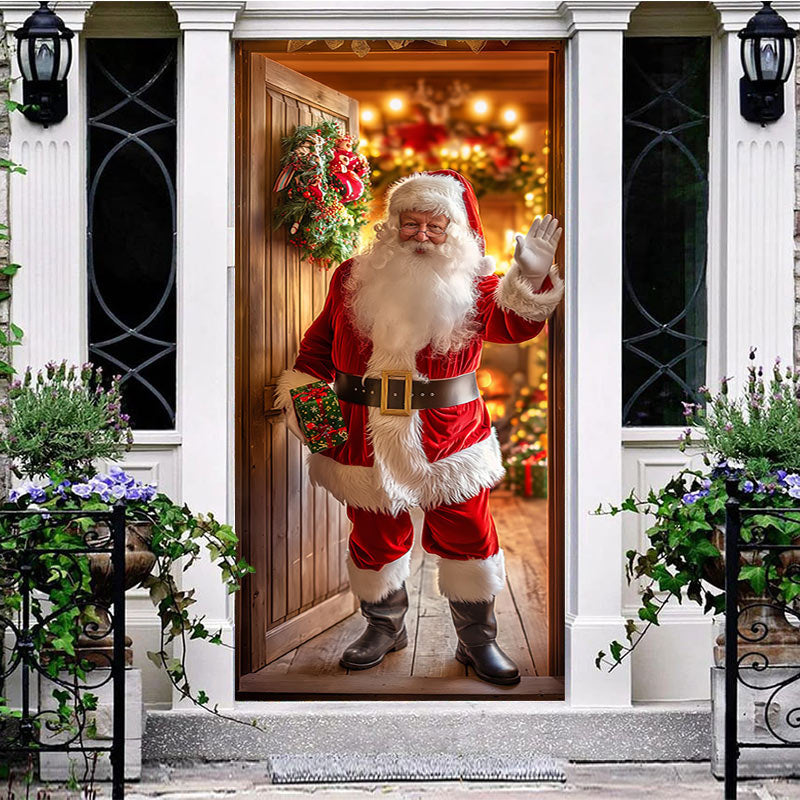 Aperturee Indoor Room Santa Claus Merry Christmas Door Cover