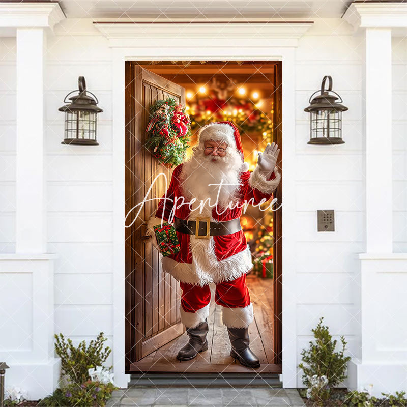 Aperturee Indoor Room Santa Claus Merry Christmas Door Cover